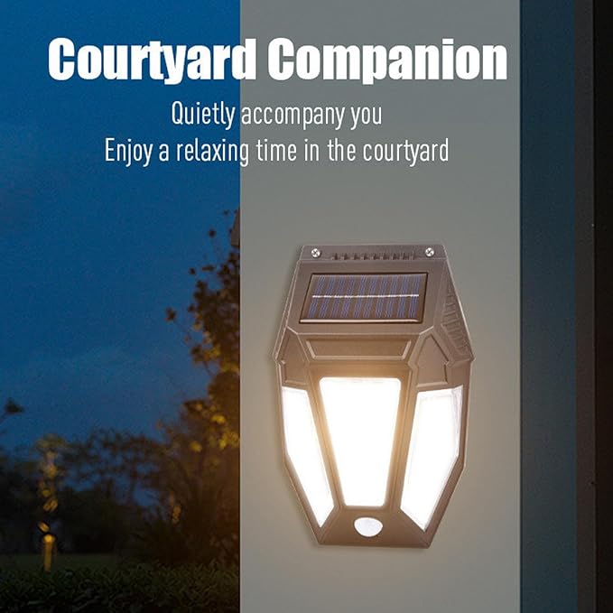 Wcybym Garden Solar Lights | Solar Wall Lights | Solar Lights Outdoor | Solar Deck Lights | Led Outdoor Wall Lamp | Garden 3 Modes Led Wall Lamp For Outdoor Yard Landscape photo 2
