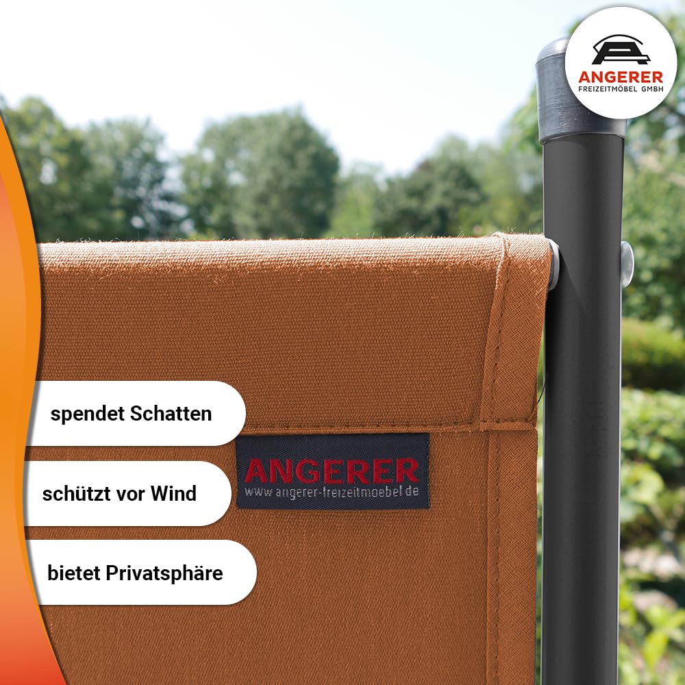 ANGERER Paravent 3-teilig, Swingtex dunkelgrau | Raumteiler, Raumtrenner, Sichtschutz, für Windschutz & Schatten auf Balkon, Bezug aus waschbarem Stoff, Made in Germany