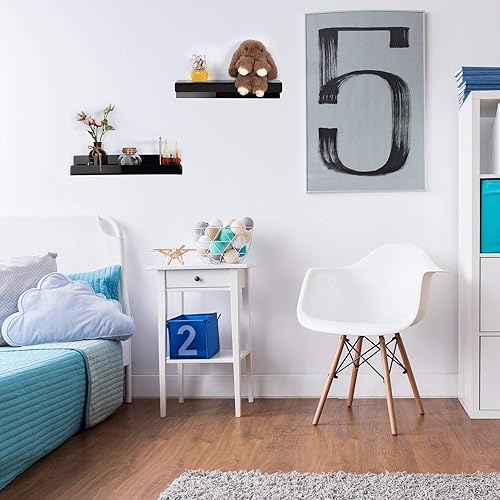 Miniatura 5 de Estante flotante de acrílico de 14 pulgadas montado en la pared, estante de acrílico invisible para niños, estantería flotante para sala de estar,