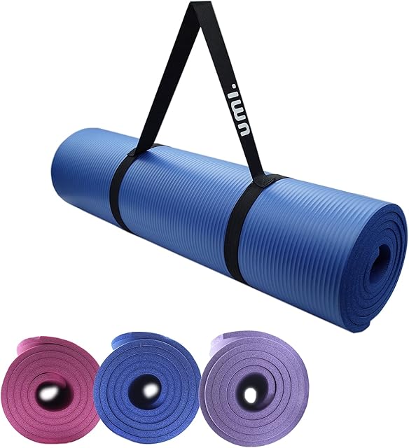 Amazon Brand- Umi Yoga Mat for Women and Men- Non Slip Yoga Mat with Carry Strap Included, NBR - 183 cm x 61 cm x 1cm Thick Exercise Mat Ideal for Yoga, Pilates, HiiT, Meditation and Gymnastics