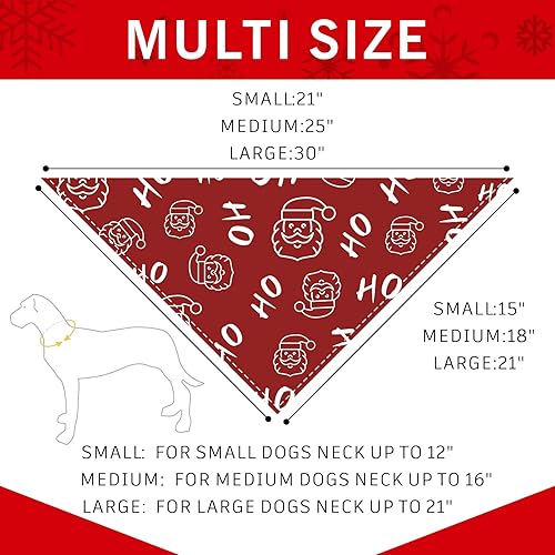 Miniatura 2 de Paquete de 2 bandanas de Navidad para perro, de doble cara, a cuadros, muñeco de nieve, Papá Noel, bandana de Navidad para disfraz de cachorro,
