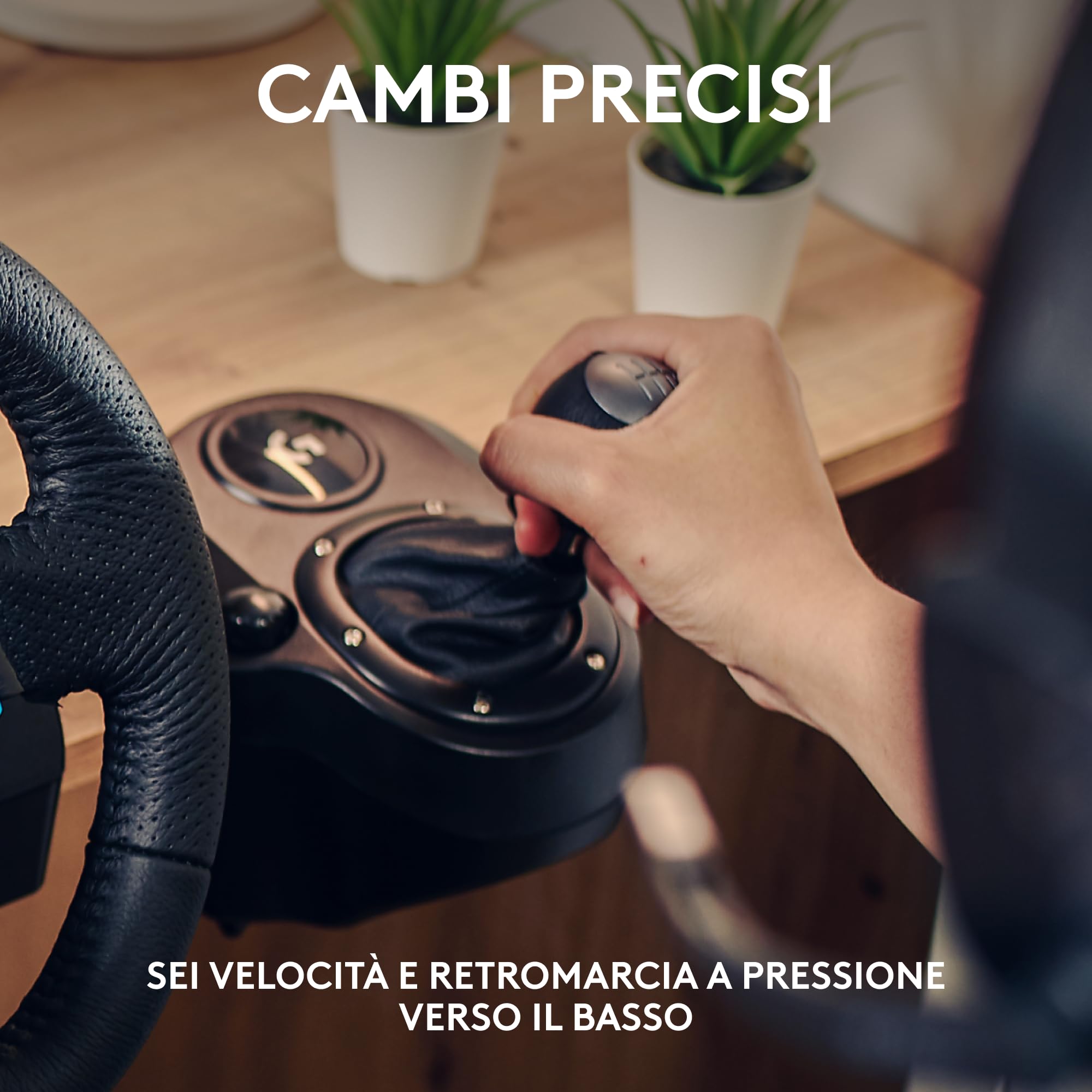 Logitech G G29 Driving Force volante da corsa e pedali con ritorno di forza dinamico, PS5, PS4, PC, Mac,Driving Force Leva di Cambio,6 Marce di Velocità manopola ad H,Pomello del Cambio ‎in Vera Pelle
