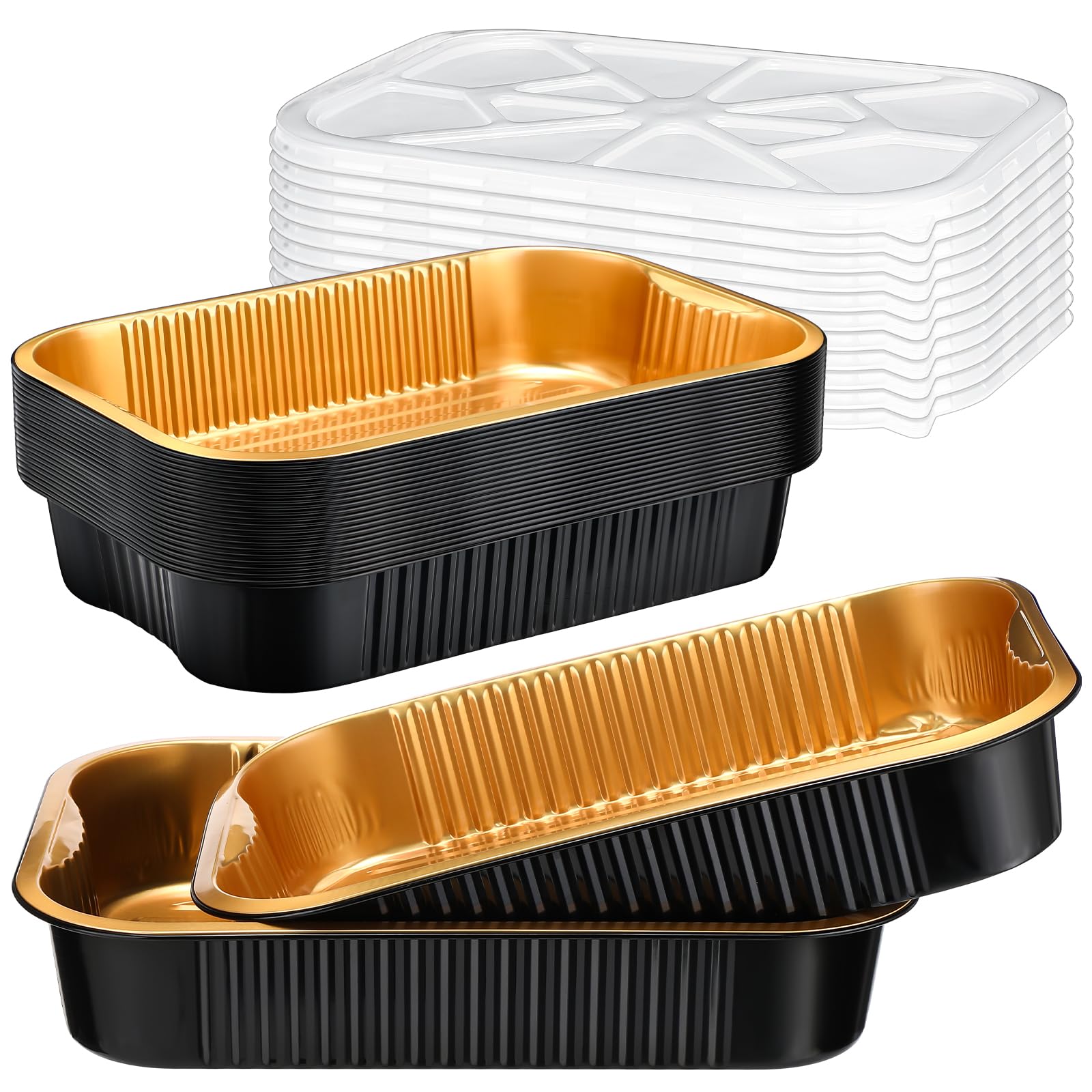 Baderke Aluminum Foil Pans with Lids - 30 Pack -9 Baderke Aluminum Foil Pans with Lids - 30 Pack -9