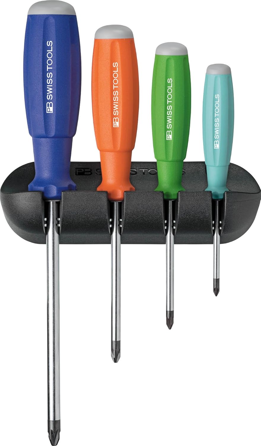 Free Shipping Over $50 PB Swiss 8243-RB Color Coded Pozidriv Screwdriver Set 4 Pcs SwissGrip Handle
