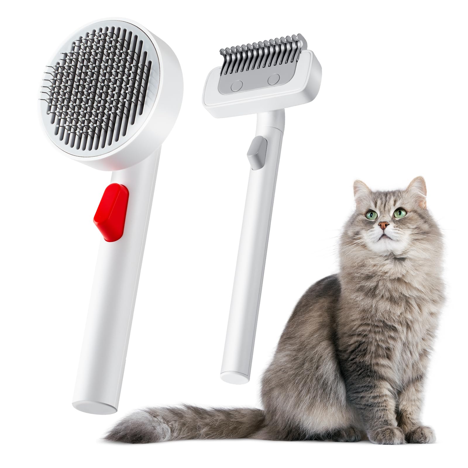 Gluckelk Pet Grooming Brush Kit, Suitable for Long or Short Haired Cats, Small and Medium Dogs, Puppy Kitten, Brush for Grooming Shedding, Remove Loose and Matted Fur, Pet Grooming Undercoat Comb