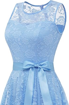 Dressystar 2026 Women's Floral Lace Short Sleeveless Cocktail Dresses