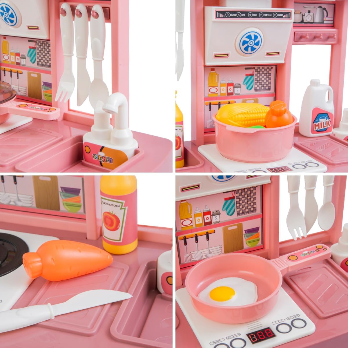Cozinha Infantil De Brinquedo Completa Sai Água e Som Com Acessórios Faz de conta