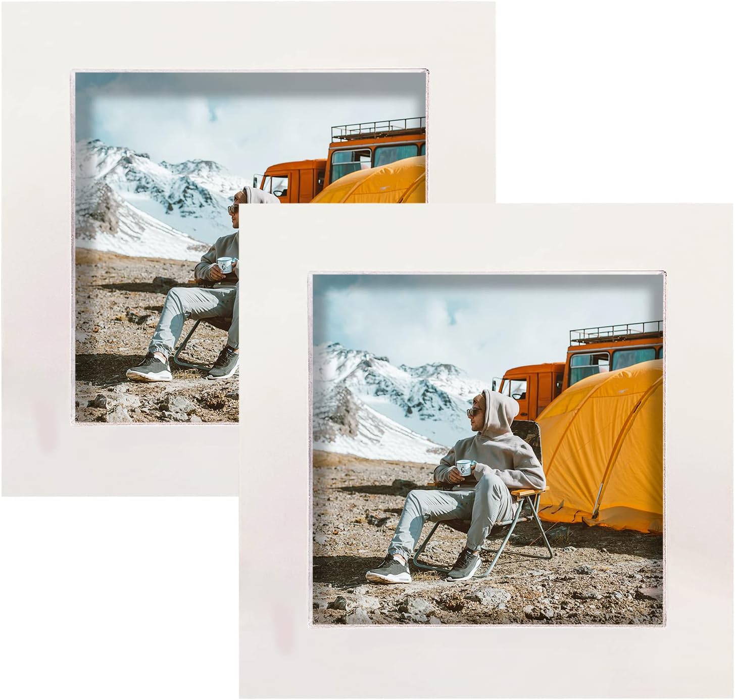 Amazon.com - LEKAIYA 4x4 White Picture Frames Set of 2, Square Solid ...