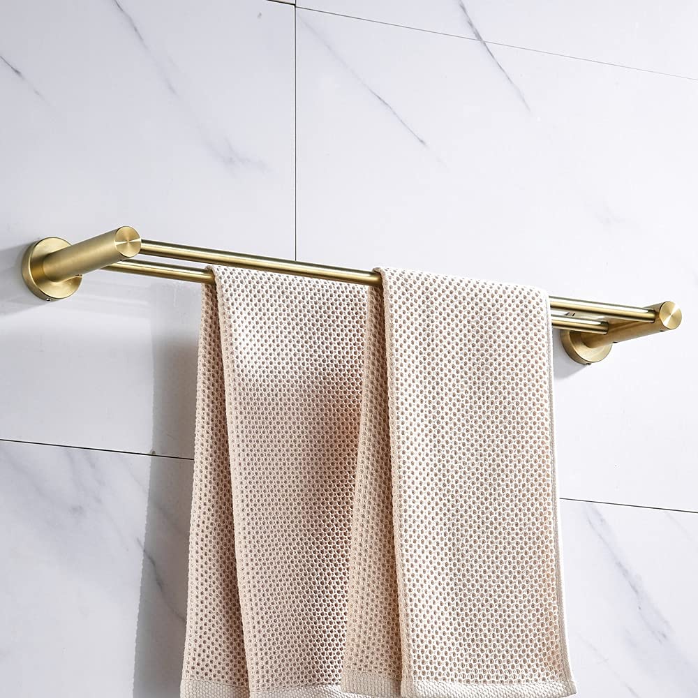 Barra Portasciugamani Oro Spazzolato 76,2 Cm – Acciaio Inox SUS304, Moderno Per Bagno - 2