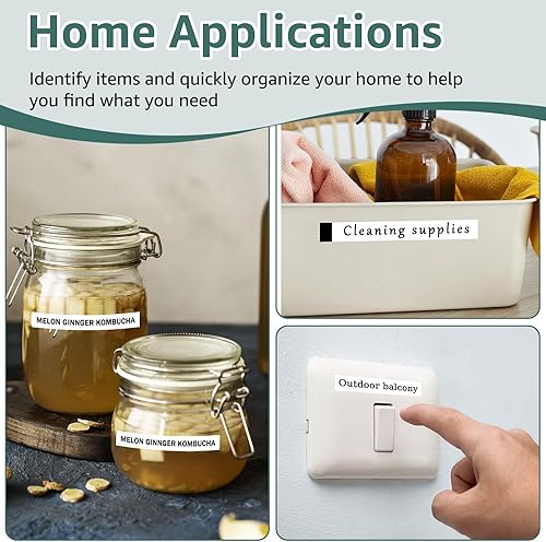 Miniatura 6 de GREENCYCLE Paquete de 2 cintas compatibles con Brother P Touch M M231 MK231 M-231 M-K231s de 0.47 pulgadas, etiqueta blanca para Brother Ptouch