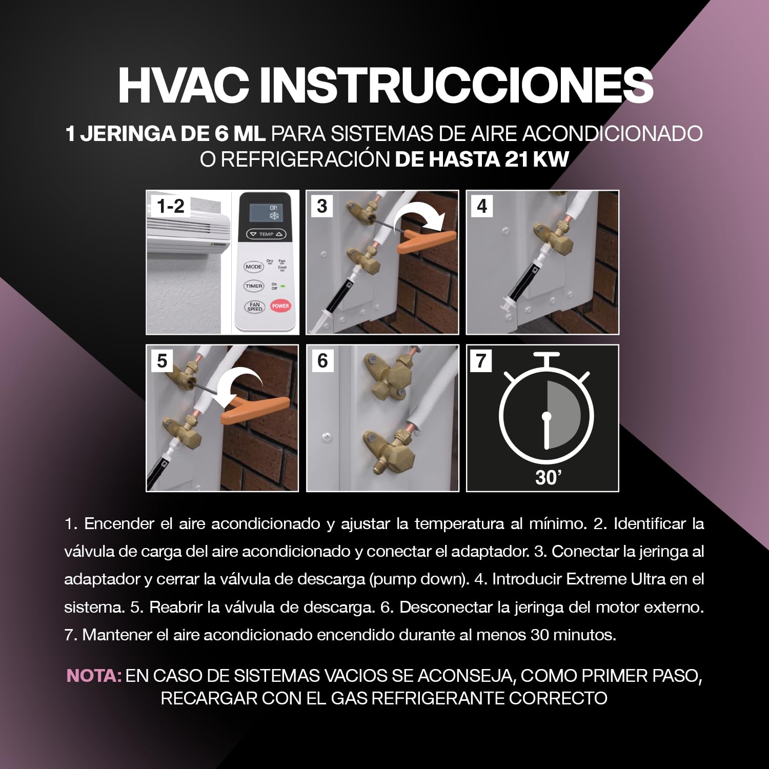 Errecom Extreme Ultra - 6 x 6 ml, Sellador de Fugas para Sistemas de Aire Acondicionado y Refrigeración, incluye les adaptadores 1/4 SAE y 5/16 SAE (R410a, R32)
