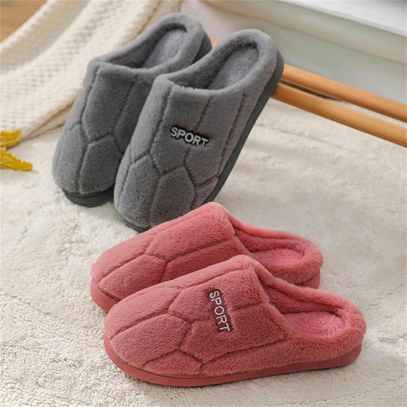 Ciabatte Donna Invernali Pantofole Invernali Uomo E Donna - Morbide, Calde, Antiscivolo, Peluche, Ideali per Casa E Interni-coffee-3-40-41