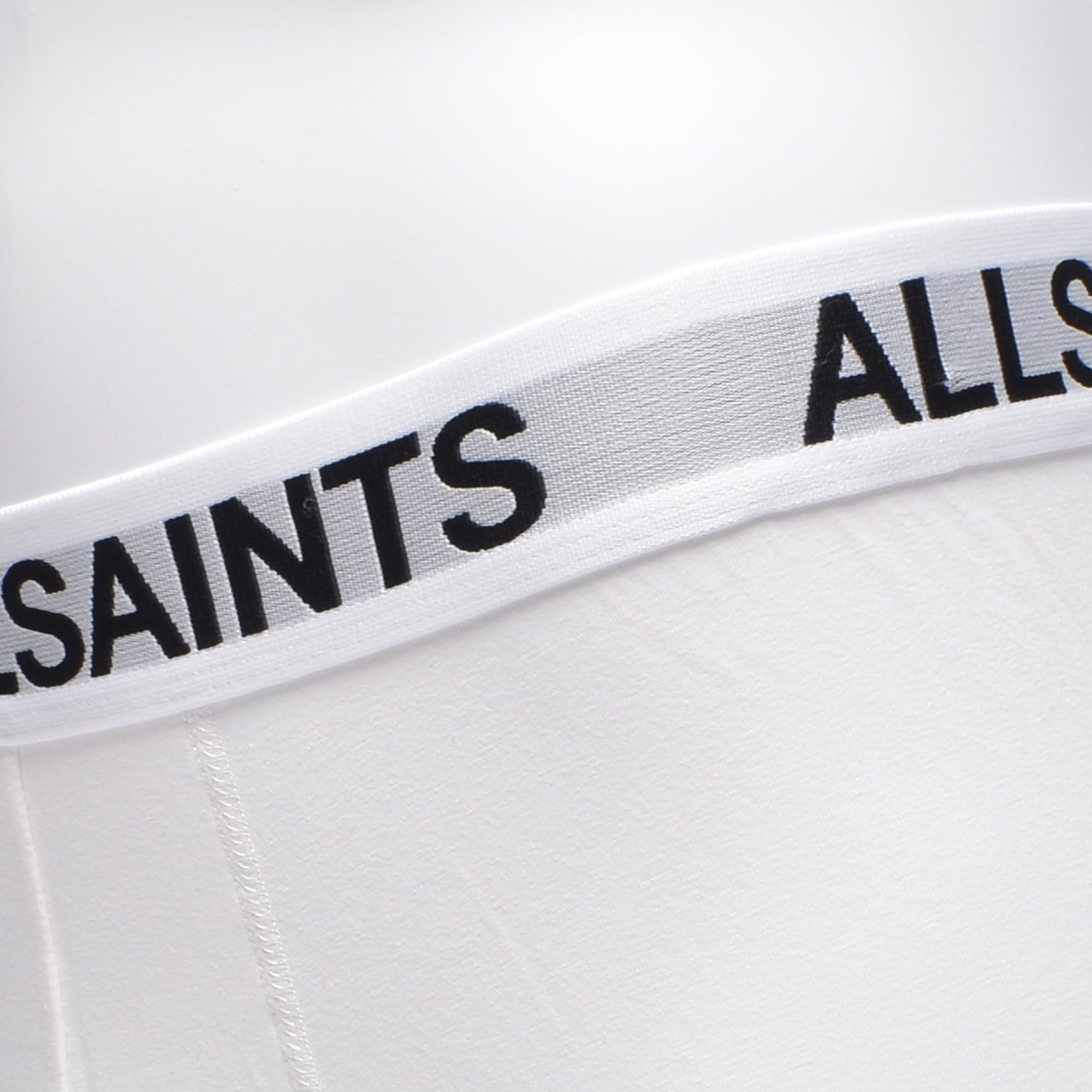 AllSaints Boxer Uomo con Tasca Sagomata, Bianco