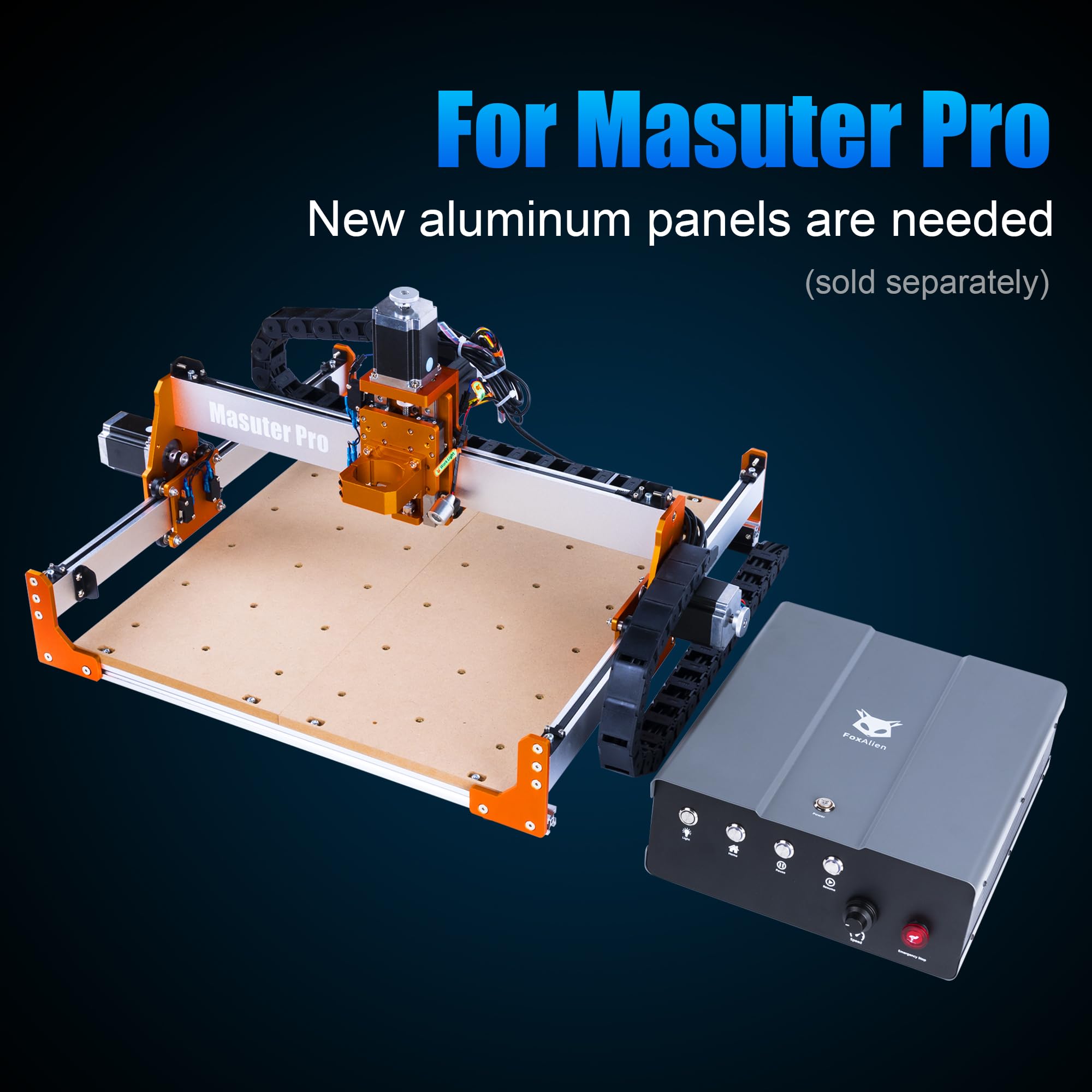 FoxAlien NEMA23 Schrittmotoren Upgrade Kit für Masuter 3, 4PCS 57-76 Open-loop Motoren mit DM542 Treibern Controller Box, Schleppkettenkabel für Masuter 3 CNC Fräs/Fräsmaschine