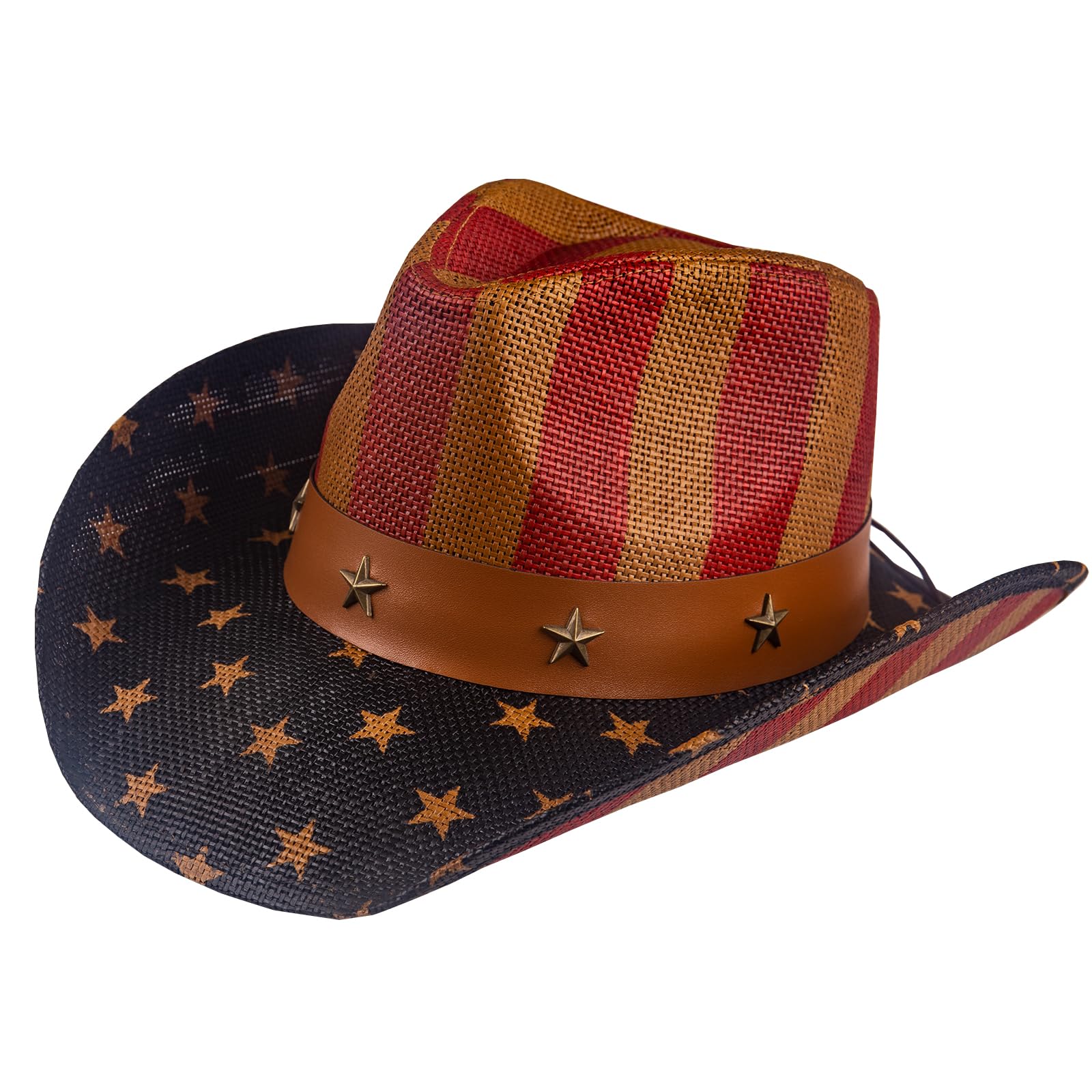Evankin American Flag Hat, USA Western Cowboy Hat on July 4th