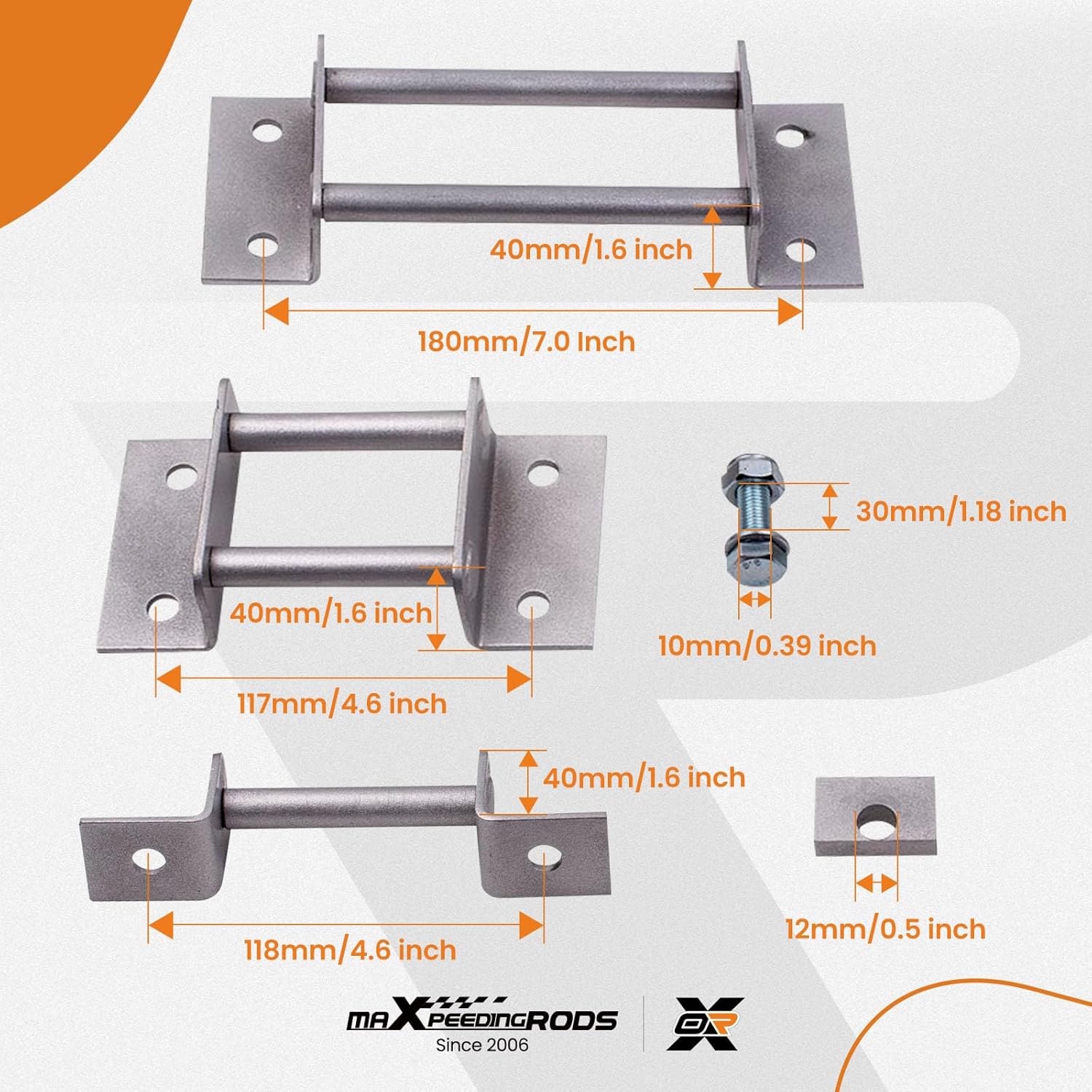 maXpeedingrods 3rd Row Seat Brackets with Strikers and Bolts for Chevrolet Tahoe for GMC 2000-2014