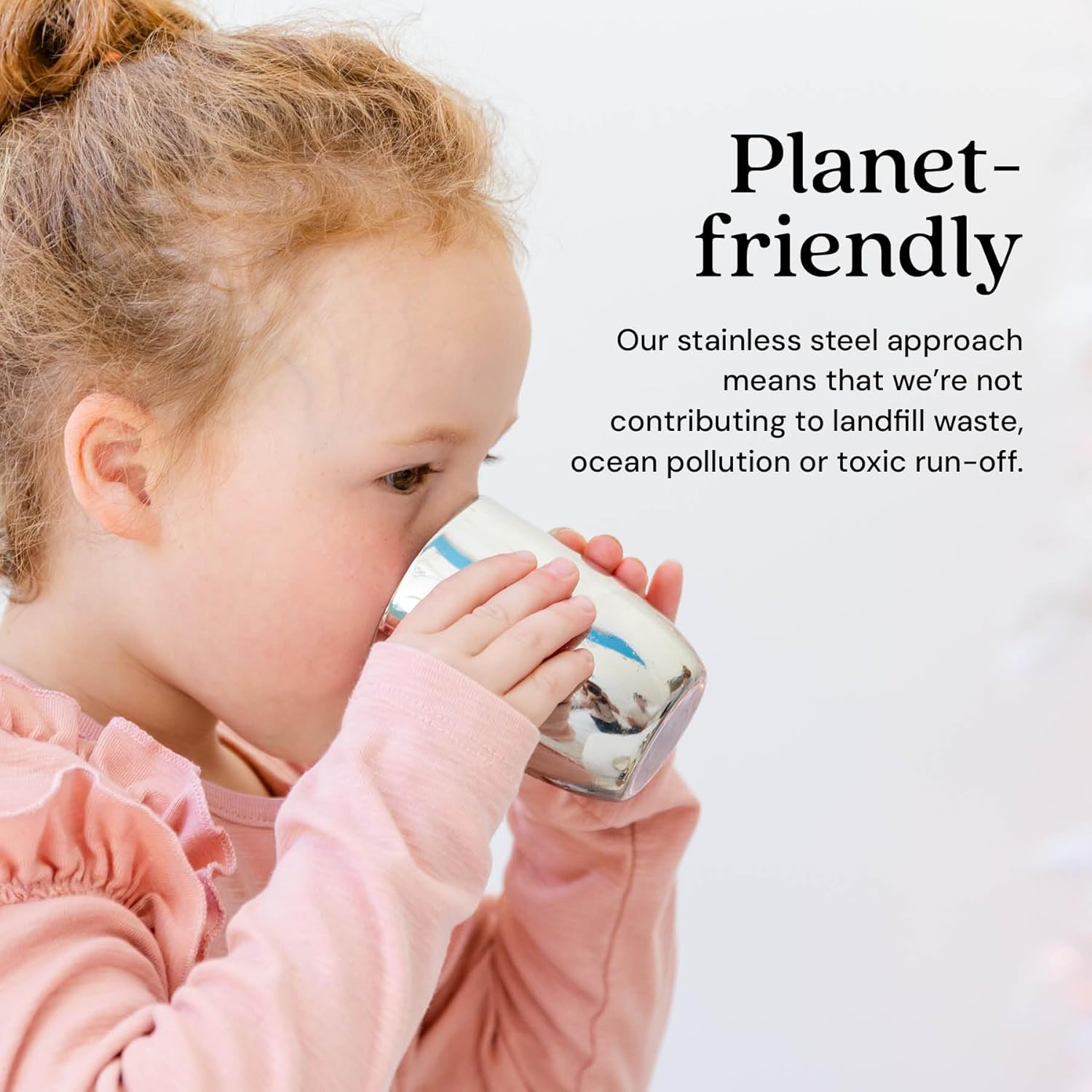 Ahimsa Stainless Steel Kids Cup, Pediatrician Designed, Premium Polished Toddler Cups for Open Cup Training, 8oz, 100% BPA Free & Dishwasher Safe, Single Classic Silver