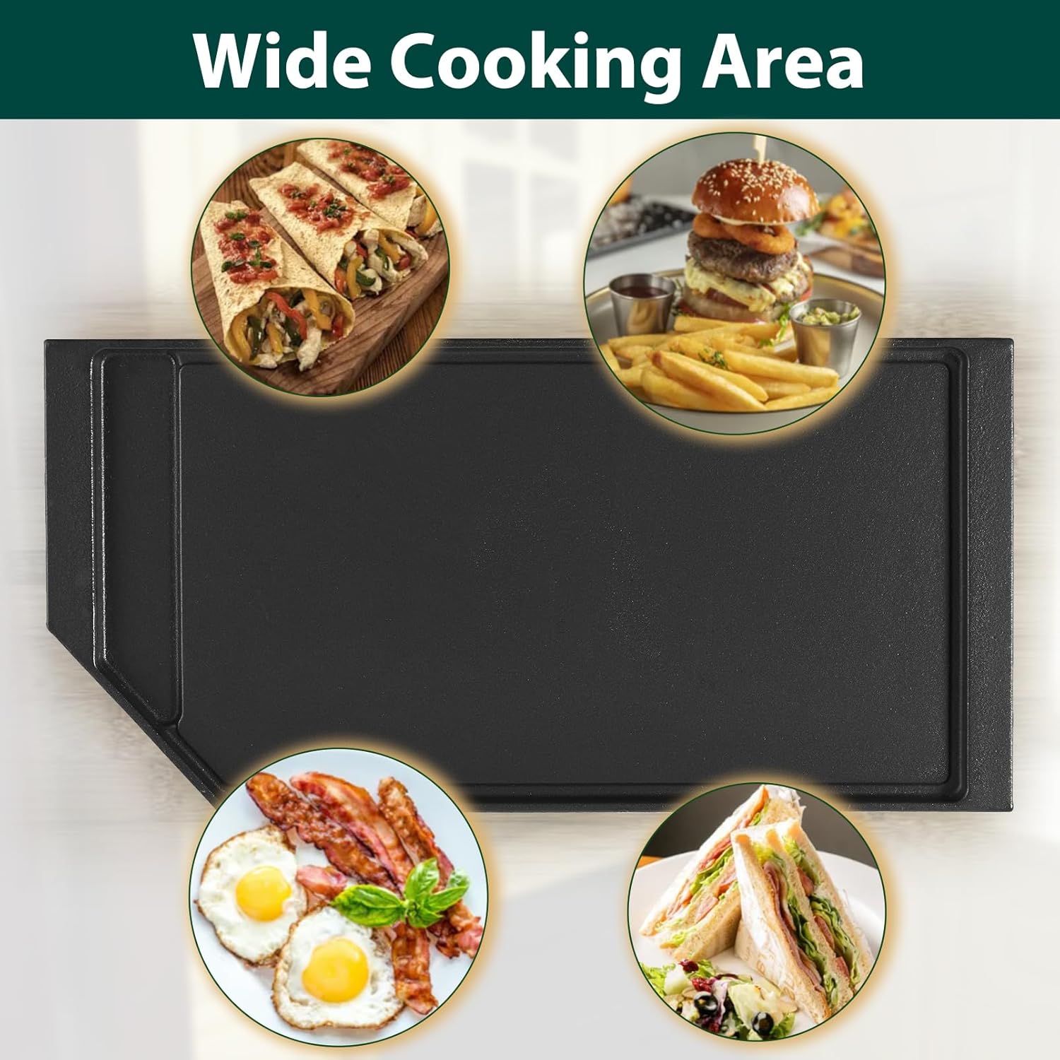 JXGRIDL230 Griddle Replacement Parts for GE Gas Stove Griddle Plate Range Parts GE Stove Pan Gas Cooktop Side 5 Burner Range Cast Iron JGP5030SLSS PGP9030SLSS Cook Top Griddle 1 Pack