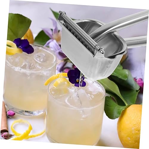 Miniatura 8 de PRETYZOOM Exprimidor de frutas de acero inoxidable, exprimidor de limón, exprimidor de sandía, exprimidor de mano, prensa manual, máquina de