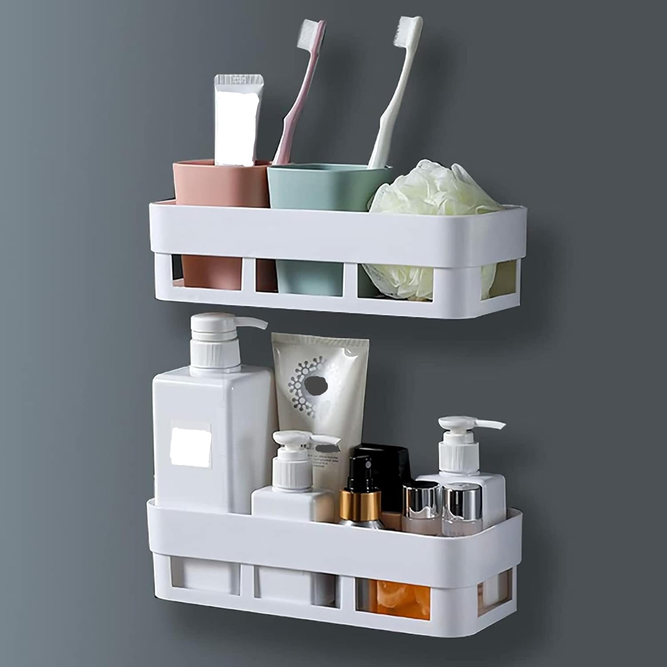 Kitchen Bathroom Shelf with Towel Hanger Wall Mounted Bathroom Kitchen No Drill Storage Rack Super Adhesive Bathroom Shower Organizer Rack Shelf (2pcs) 2 Shelf and 4 Adhesive Sticker (B0DGGMZX6F) Amazon Price History, Amazon Price Tracker