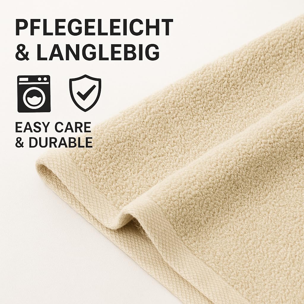 Betz 2 Unidades de Toallas de baño XXL 100cmx200cm Dresden Juego de Toallas de Sauna 100% algodón Color Beige Arena - 1901050