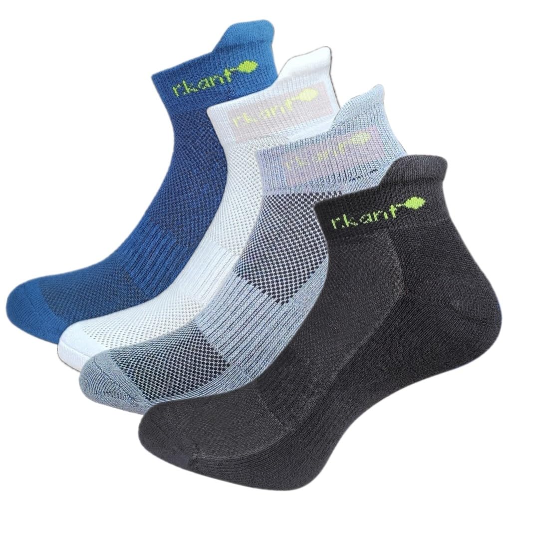 R Kant Bamboo Socks for Men & Women | Ankle Length | Odour-Free & Breathable | Padded Base & Anti-bacterial | Softer than Cotton Socks Pack of 4 Pairs-picture-22