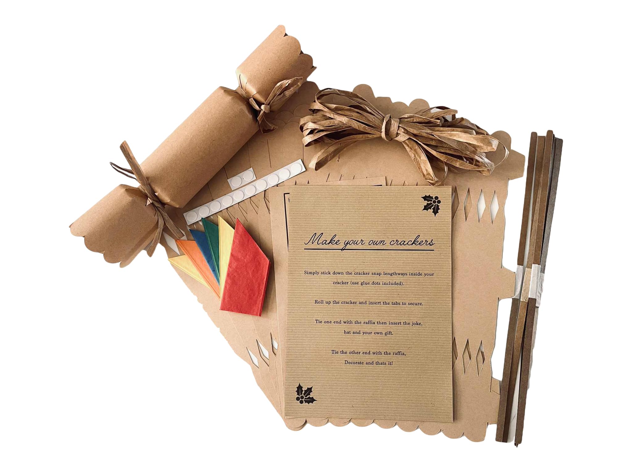 LCC Designs DIY Christmas Cracker Kit, Make Your Own Christmas Crackers, Family Craft Activity, Party Craft Kit, Recycled Materials, Plastic Free