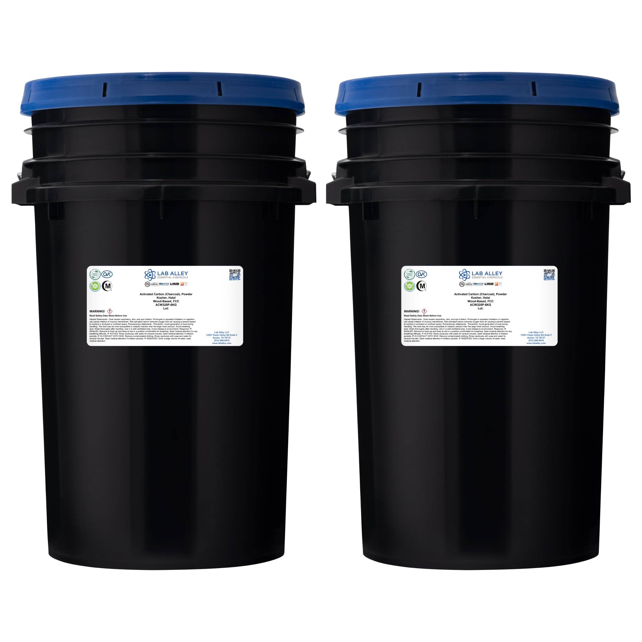 Lab Alley Activated Charcoal Powder, Food Grade, Kosher Certified, Halal, Wood Based, Ideal for Water & Air Filtration, Detoxifying Skincare Products, and Odor Control - 12 Kilograms (26.5lbs)