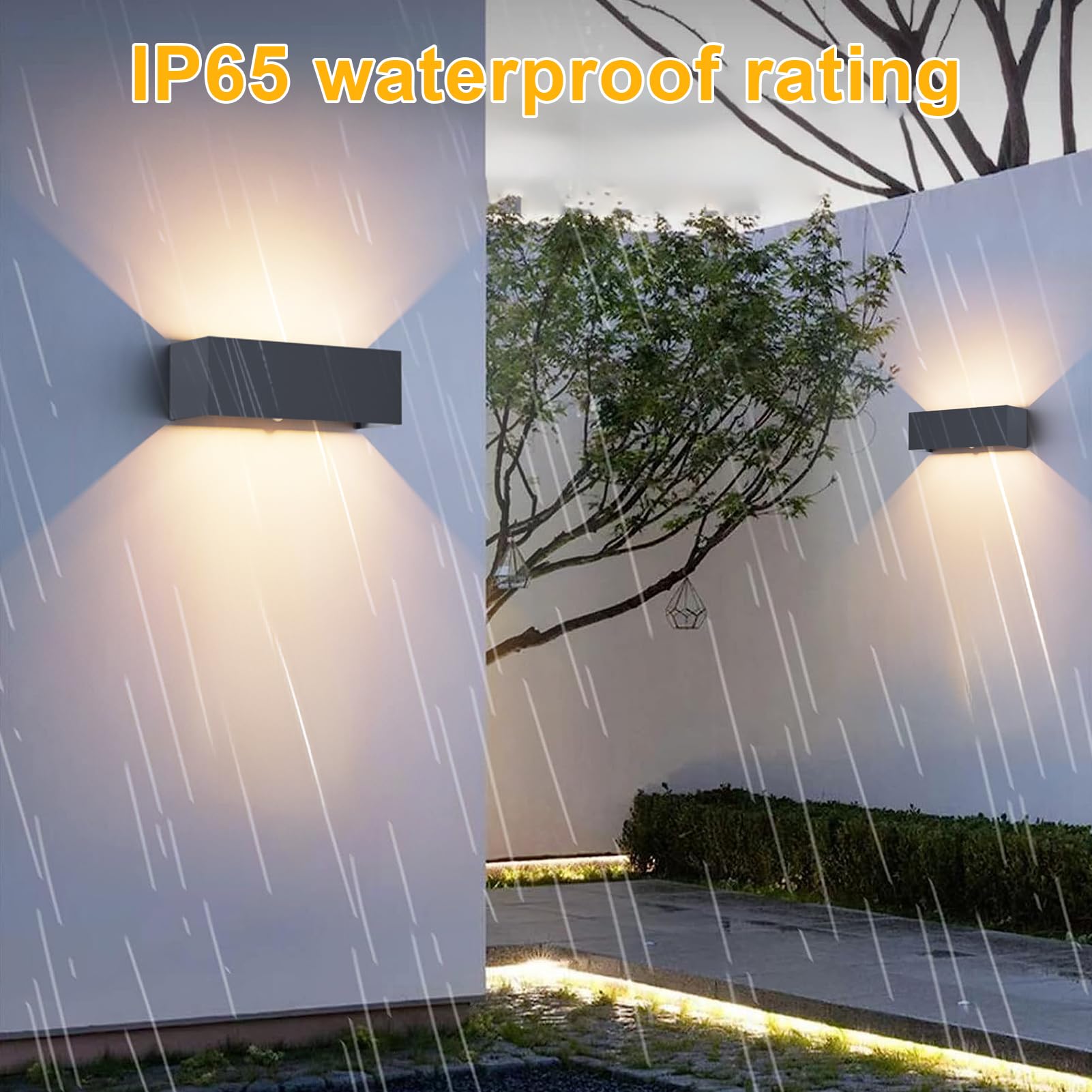 Klighten Lampada da esterno, 30W Applique da Parete con sensore di movimento per luci esterni/interni Lampada da parete con fascio regolabile IP65 Impermeabile 3000K, Antracite