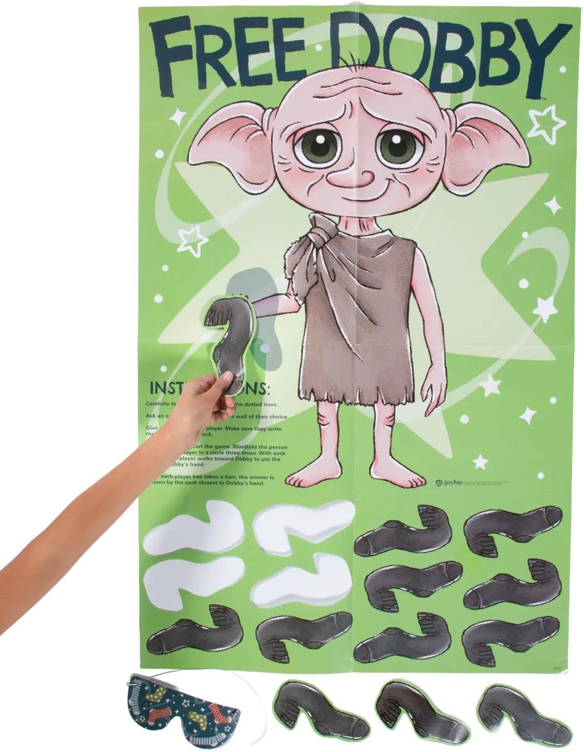 22" x 33 1/2" Harry Potter Pin The Sock to Free Dobby Game – 2 Pc.