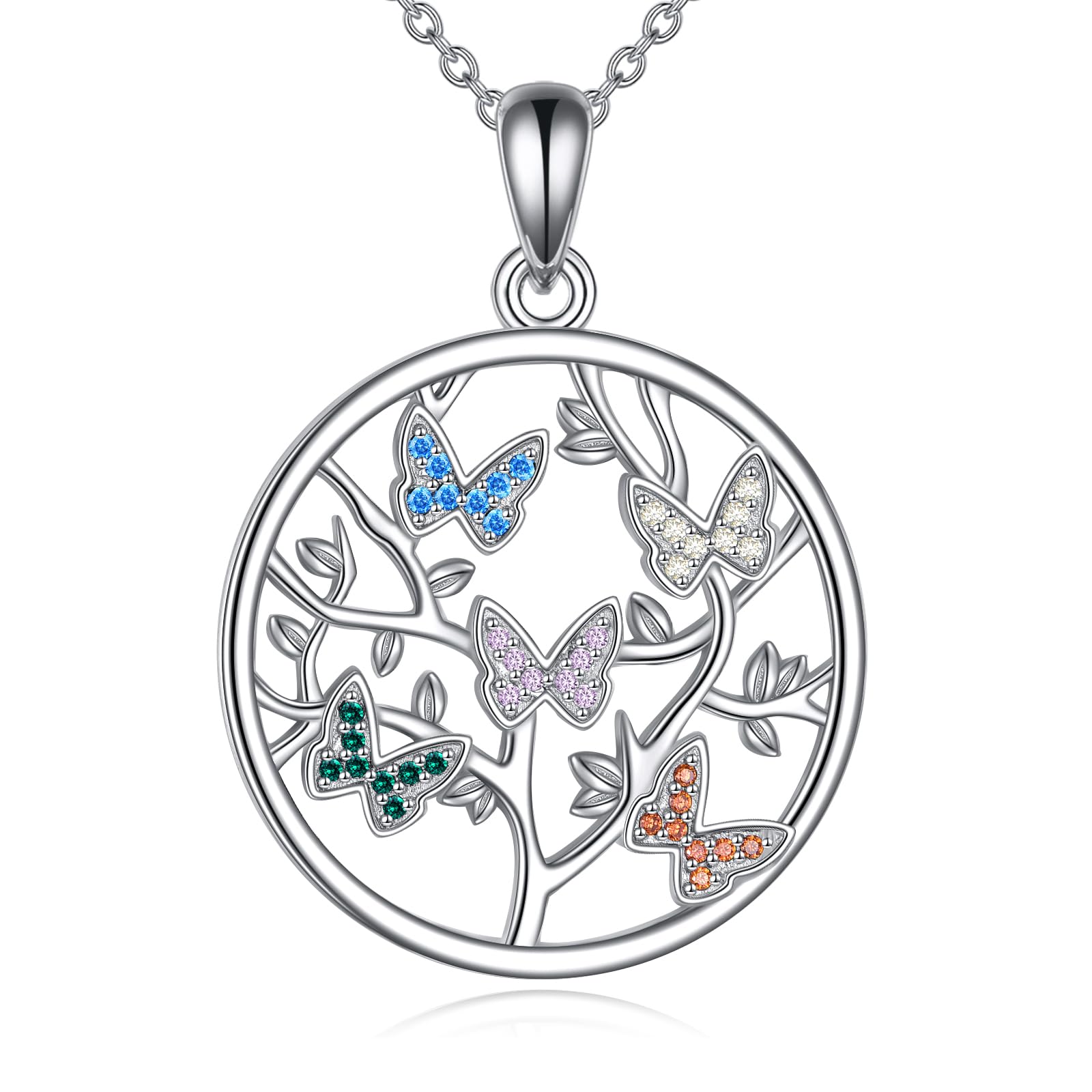 YFN Lebensbaum Halskette Sterling Silber Baum des Lebens Anhänger Schmuck