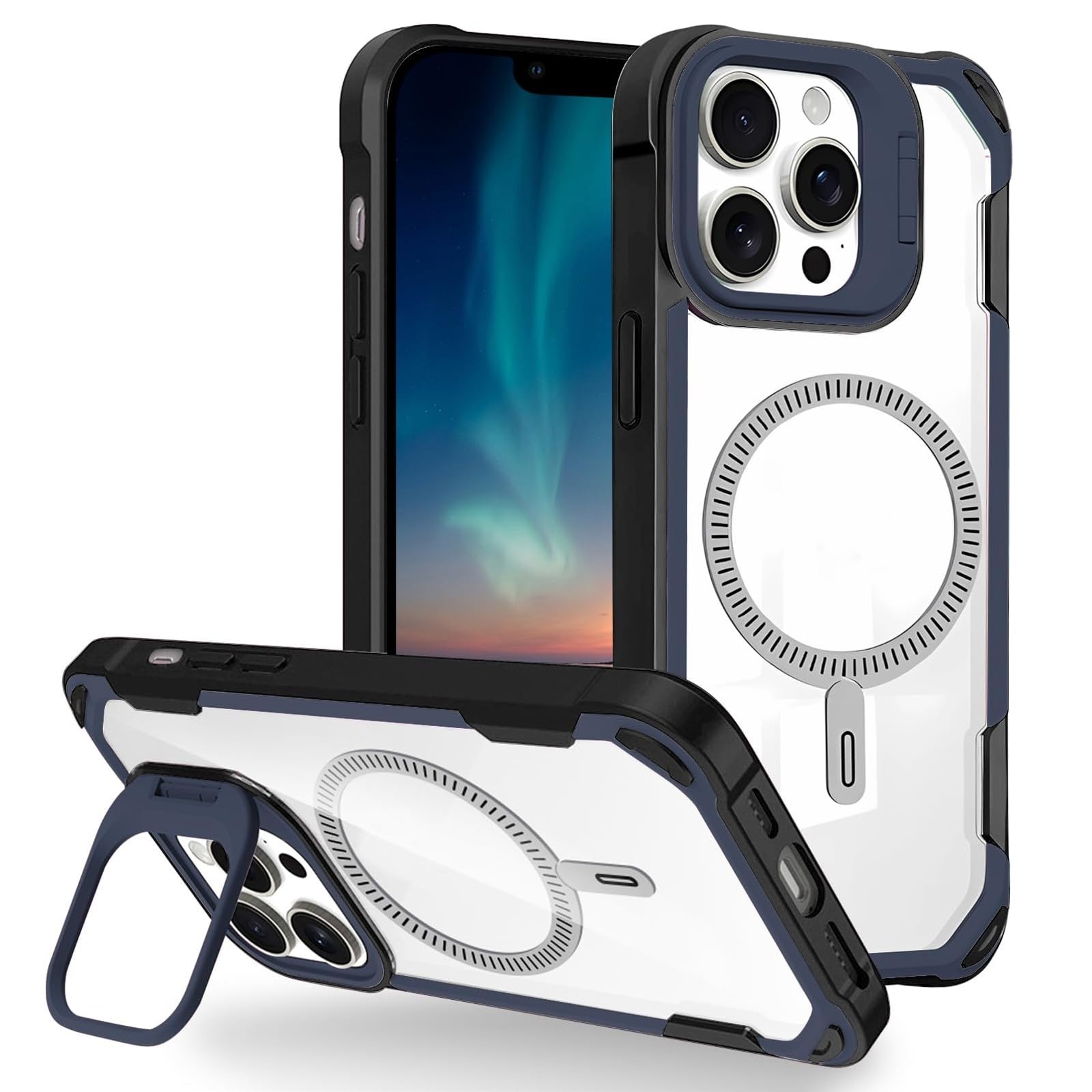 Coque iPhone 13 Pro silicone noir rigide aimantée transparente rigide - 7