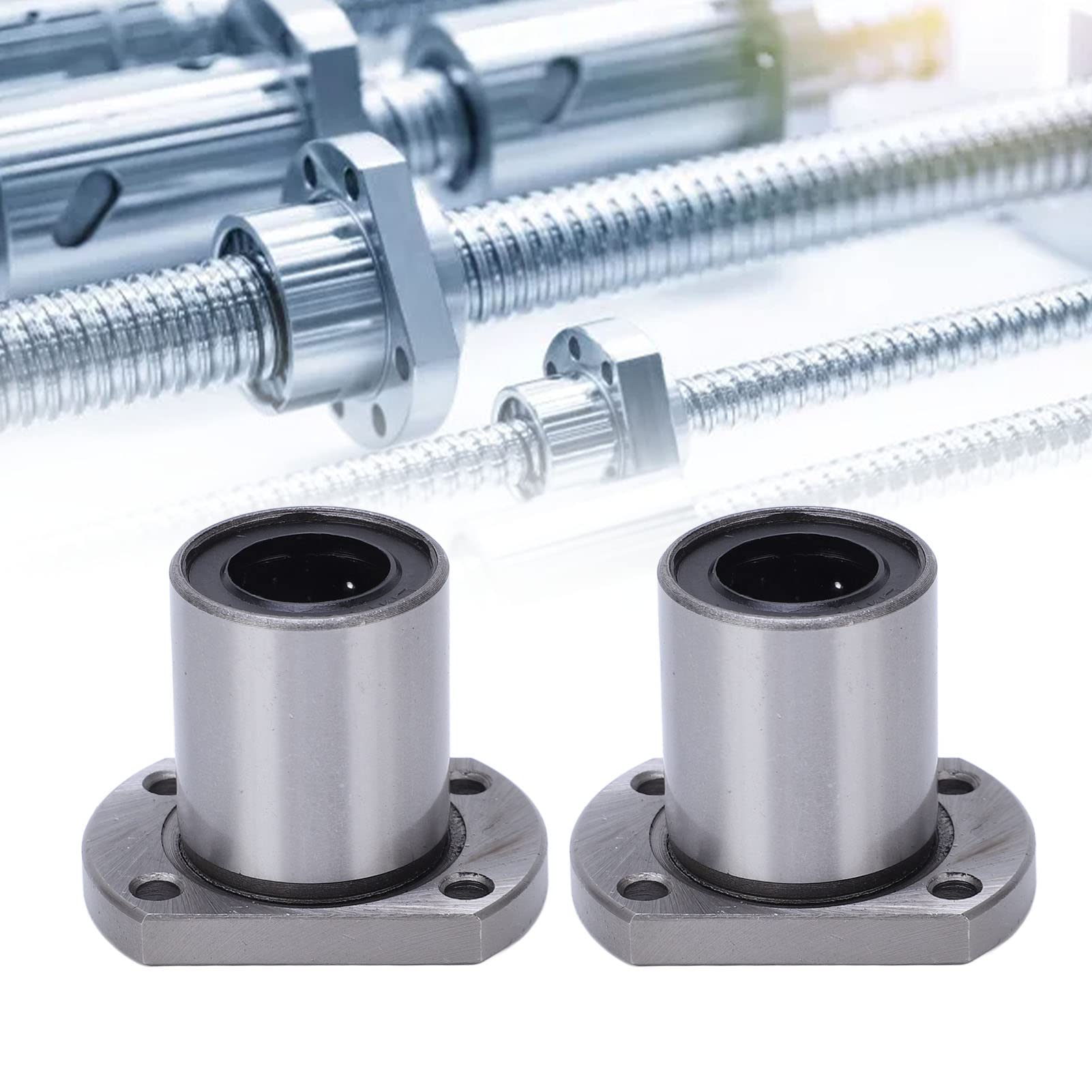 2 Pièces Roulement à Billes Linéaire LMH16UU 16mm Conception de Bride en Acier Idéal Roulement à billes à mouvement linéaire pour les Axes CNC