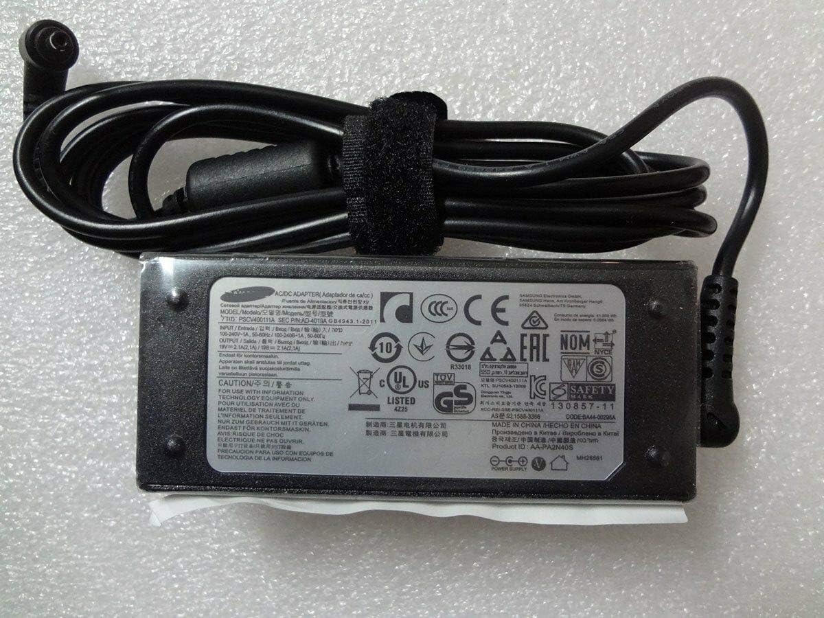 19V 2.1A AC Power Adapter Charger Compatible for Samsung 905S3G 900X4C 520U4C 3mm