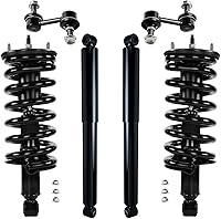 Vista 40 de Detroit Axle - Kit de suspensión de 6 piezas para Chevy GMC Silverado Sierra 1500 2007-2013 [sin suspensión electrónica] Puntales delanteros, barras