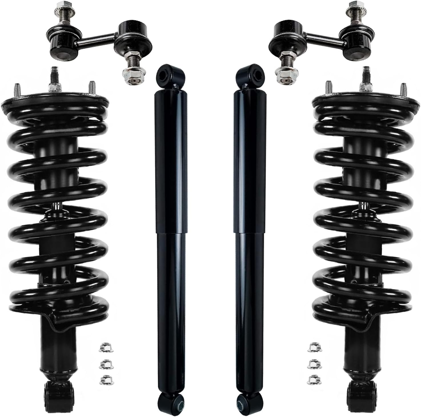 6pc Struts Shocks Kit for RWD 2004-2015 Nissan Titan 2 Ready Struts with Coil Spring 2 Front Sway Bar Links 2 Rear Shock Absorbers Replacement Suspension