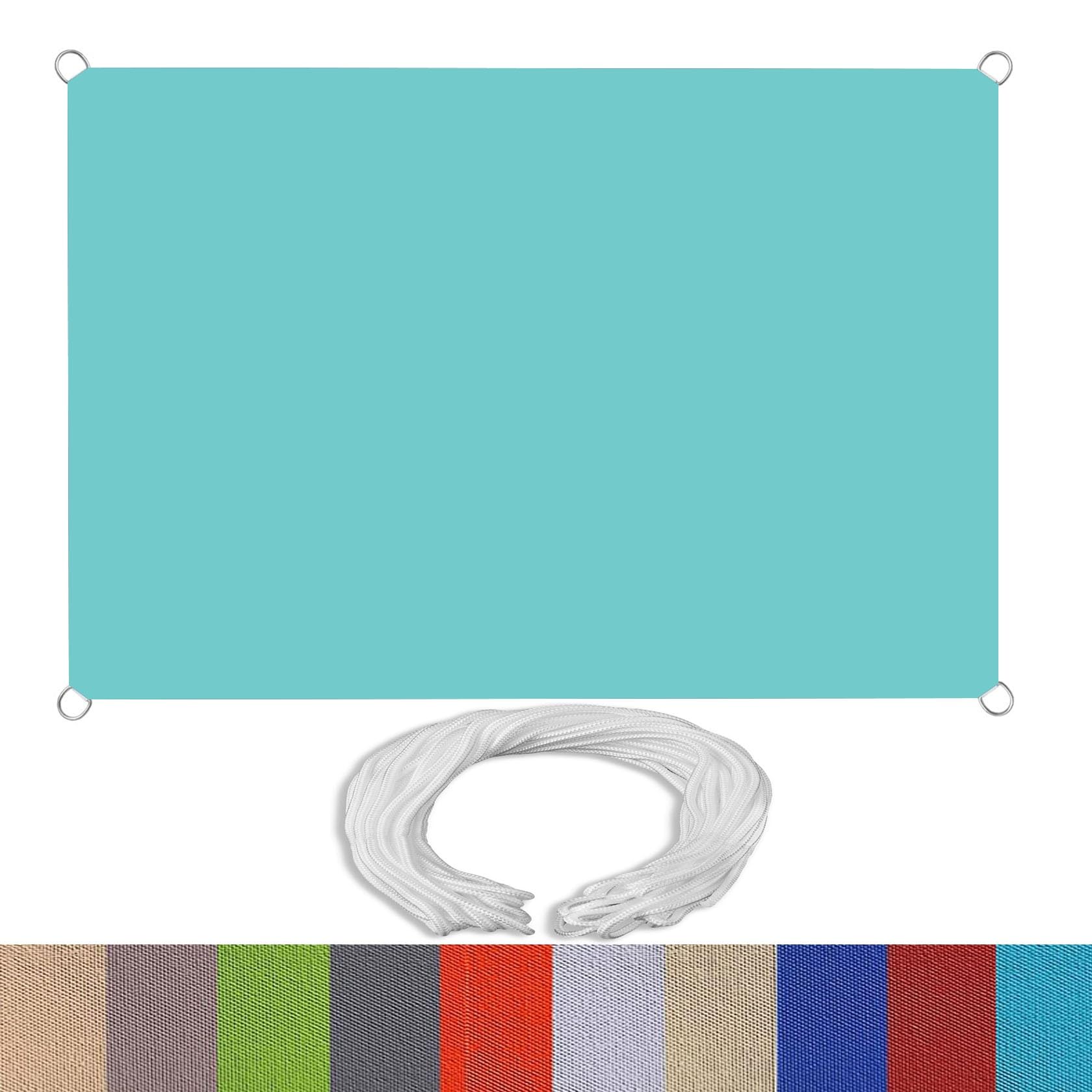 Voile d'ombrage bleu ciel pour terrasse et extérieur face au vent