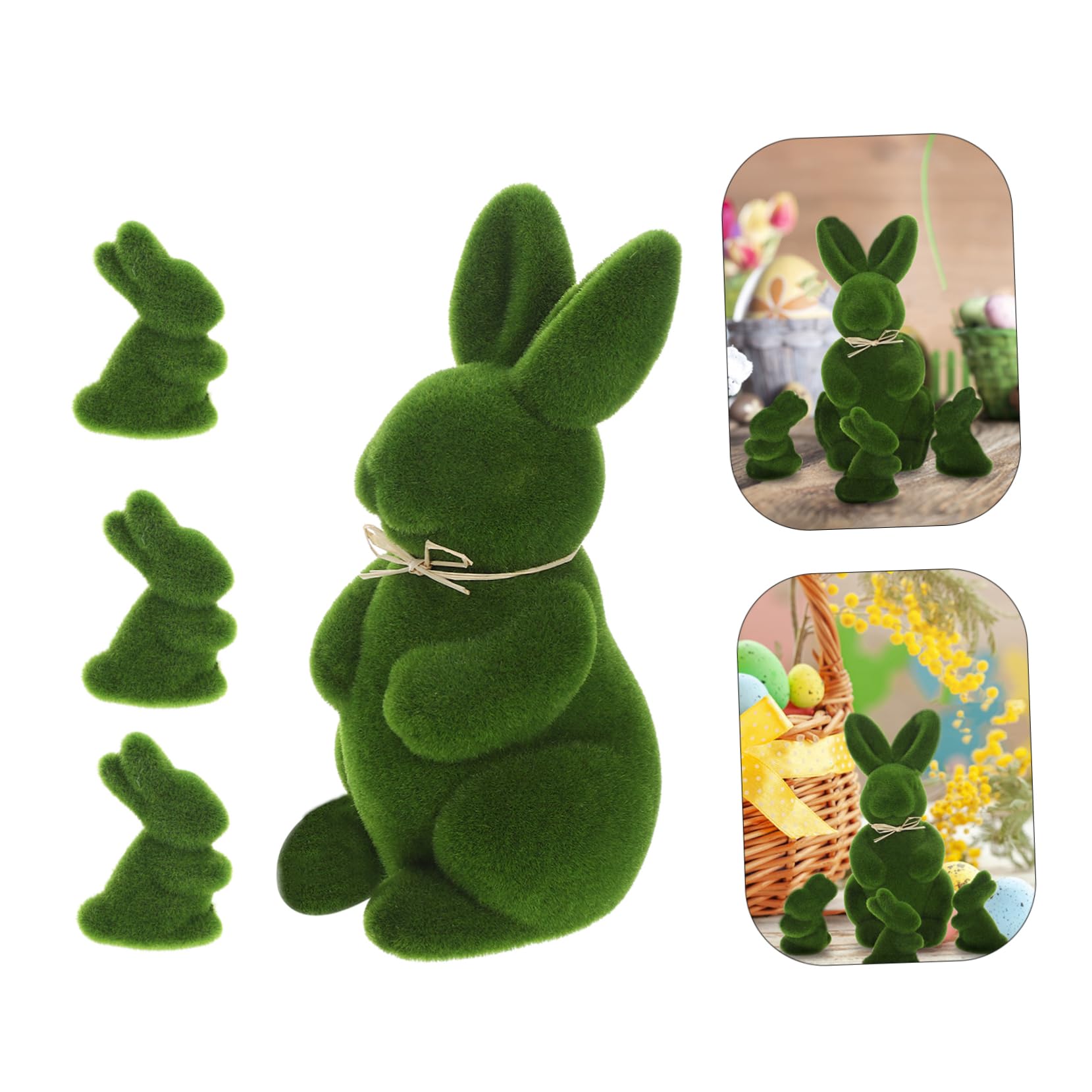 Ciieeo 3 Ensembles Décorations De Lapin De Pâques Lapin Vert Beige Verdure Lapin De Gazon Rabbit Toys Décoration Pâques Décor De Lapin Floqué Lapins De Pâques en Mousse Green 4 Pièces * 3