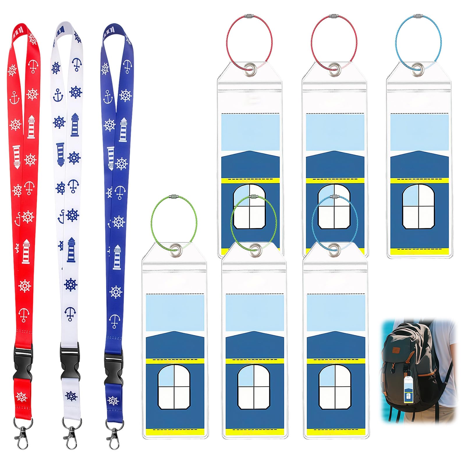 9PCS Cruise Lanyards for Ship Cards and P&O Cruise Luggage Tag Holder Kit