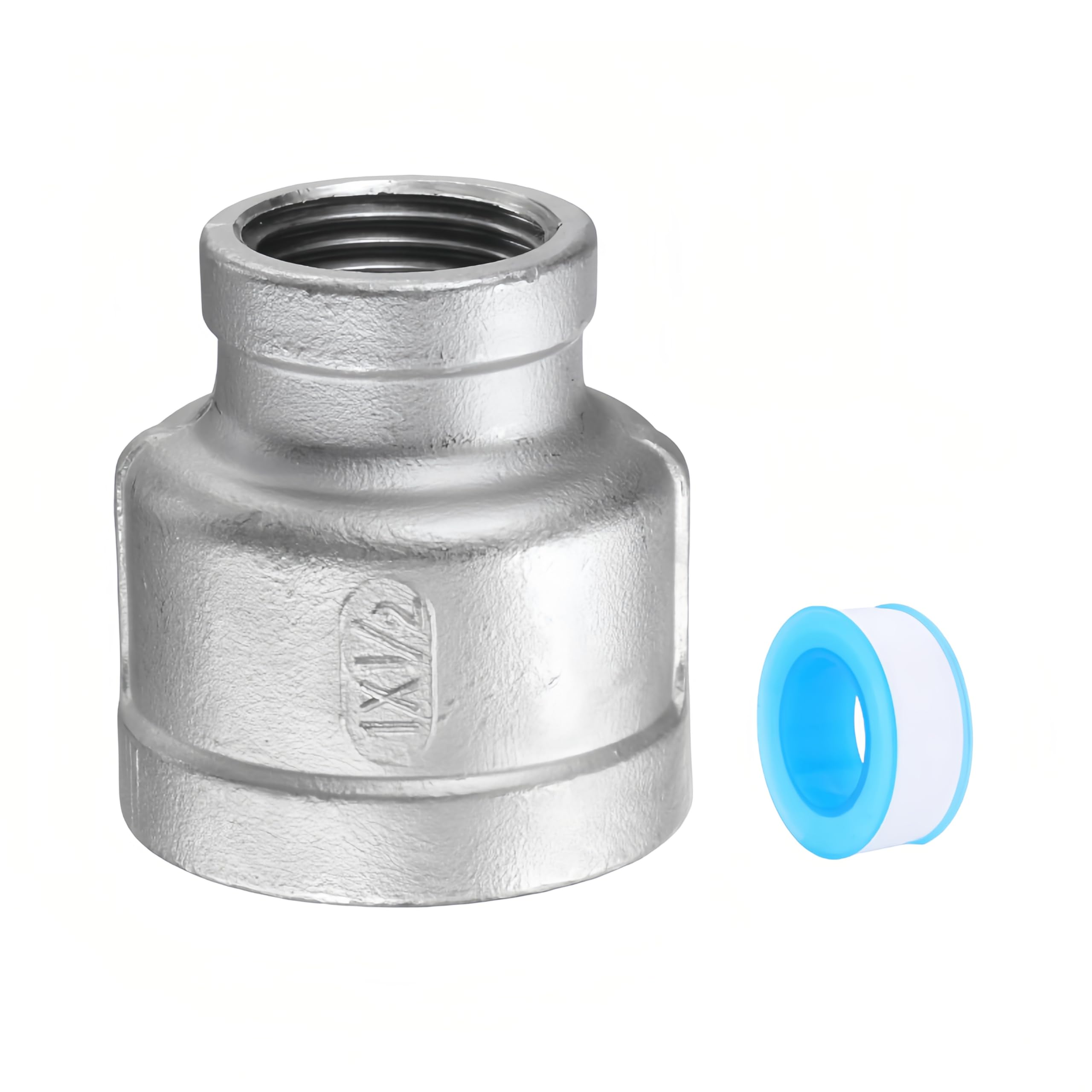 Photo 1 of 1" x 1/4" NPT Reducer Coupling, 304 Stainless Steel Pipe Fitting
