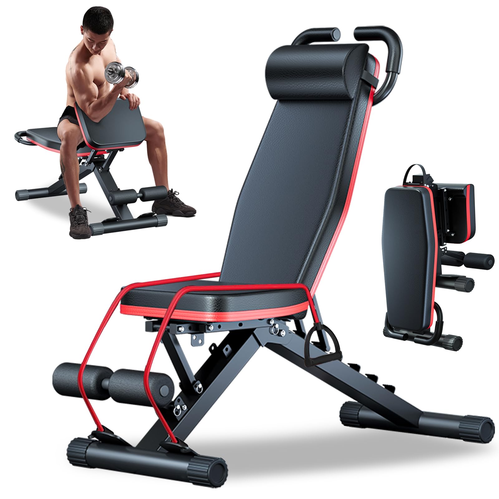 Incline Bench Adjustable Folding Weight Lifting Bench SUGIFT