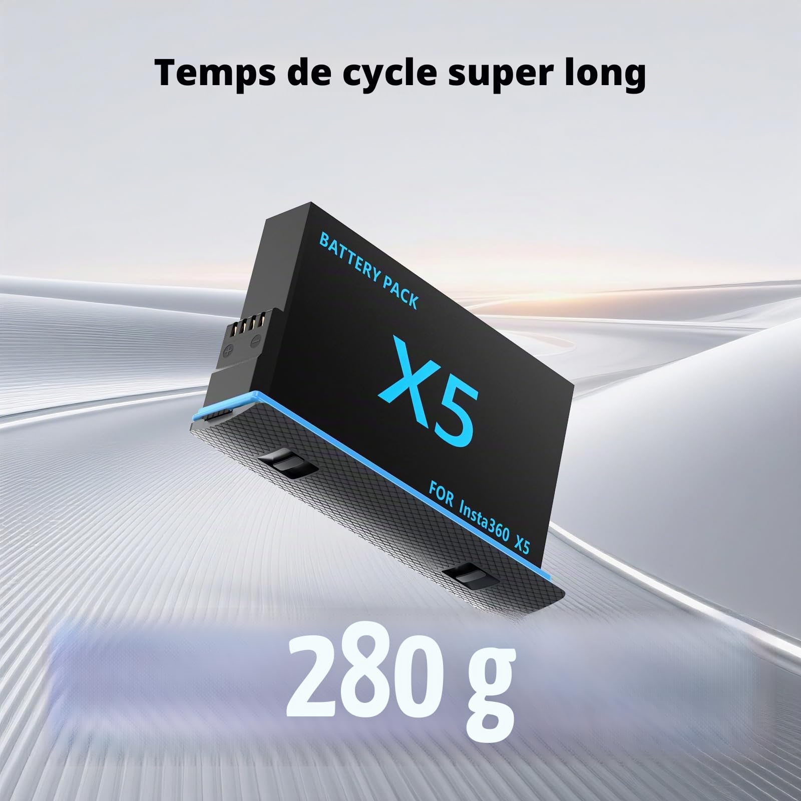 melasta pour Insta360 x5 Batterie, avec 2 Batteries Lithium-ION de 2800mAh et 1 Chargeur de Batterie, Peut Stocker Carte SD