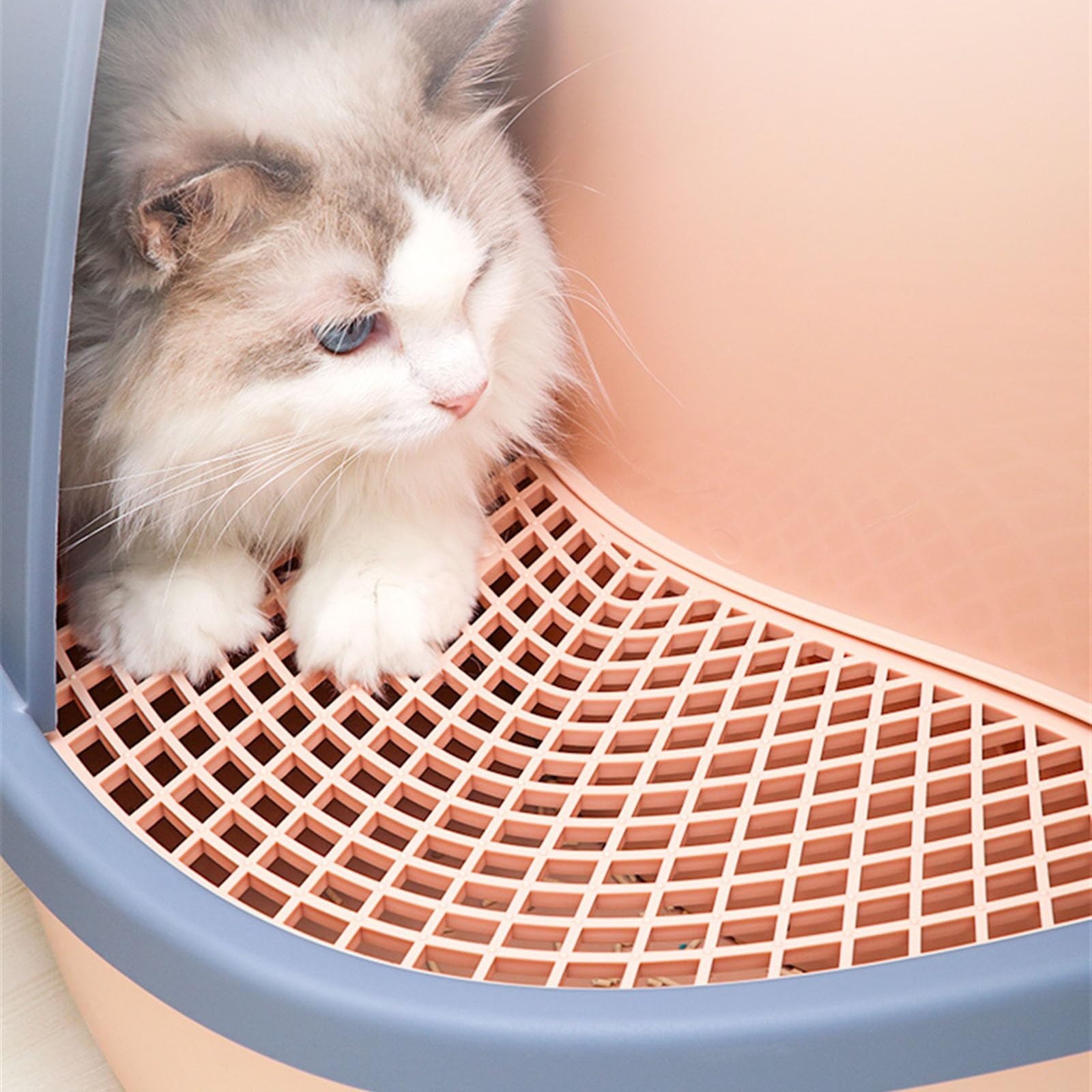 Exclusivo para Gatos y Perros Caja de Arena for Gatos con Tapa, Inodoro Grande Cerrado for, antisalpicaduras Pala for for, Pedal antifugas, manija Superior, fácil Limpiar para Interiores(Blue)