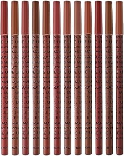Matte Lip Liner Set, 12 Colors Lip Liner Pencil, 12 Assorted Colors Lip Pencil Set, High Pigmented Ultra Fine Lip Liner set of 12 color, Waterproof Long Wear Lip Gloss Make up Gift Set