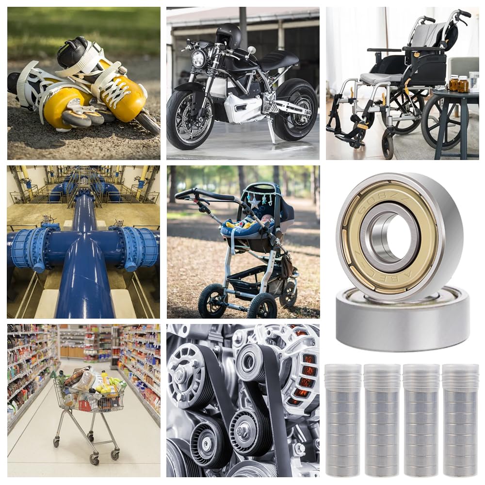 40 szt. kołków 608 ZZ Kogellagers, 8 x 22 x 7 mm Koolstofstaal Groefkogellagers, Hoge Snelheid, Miniatuur Groefkogellagers Voor Step Skateboard, Hittebestendig, Klein Kogellagers, Inline Skates