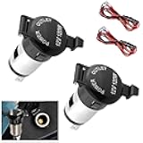 Zehiony 2 PCS 12V Cigarette Lighter Socket, DC Cigarette Lighter Element Socket, Waterproof Flame-retardant Female Power Outlet Plug with Wiring Harness, Universal for Most Cars (Black)