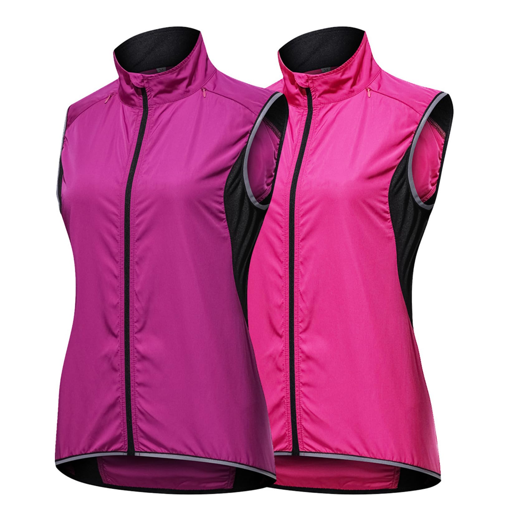 Fahrradweste Damen Reflektierend Radweste Wasserdicht Atmungsaktiv Laufweste MTB Warnweste Fahrrad Ärmellose Weste Jacke Leicht Softshellweste,Purple-4XL
