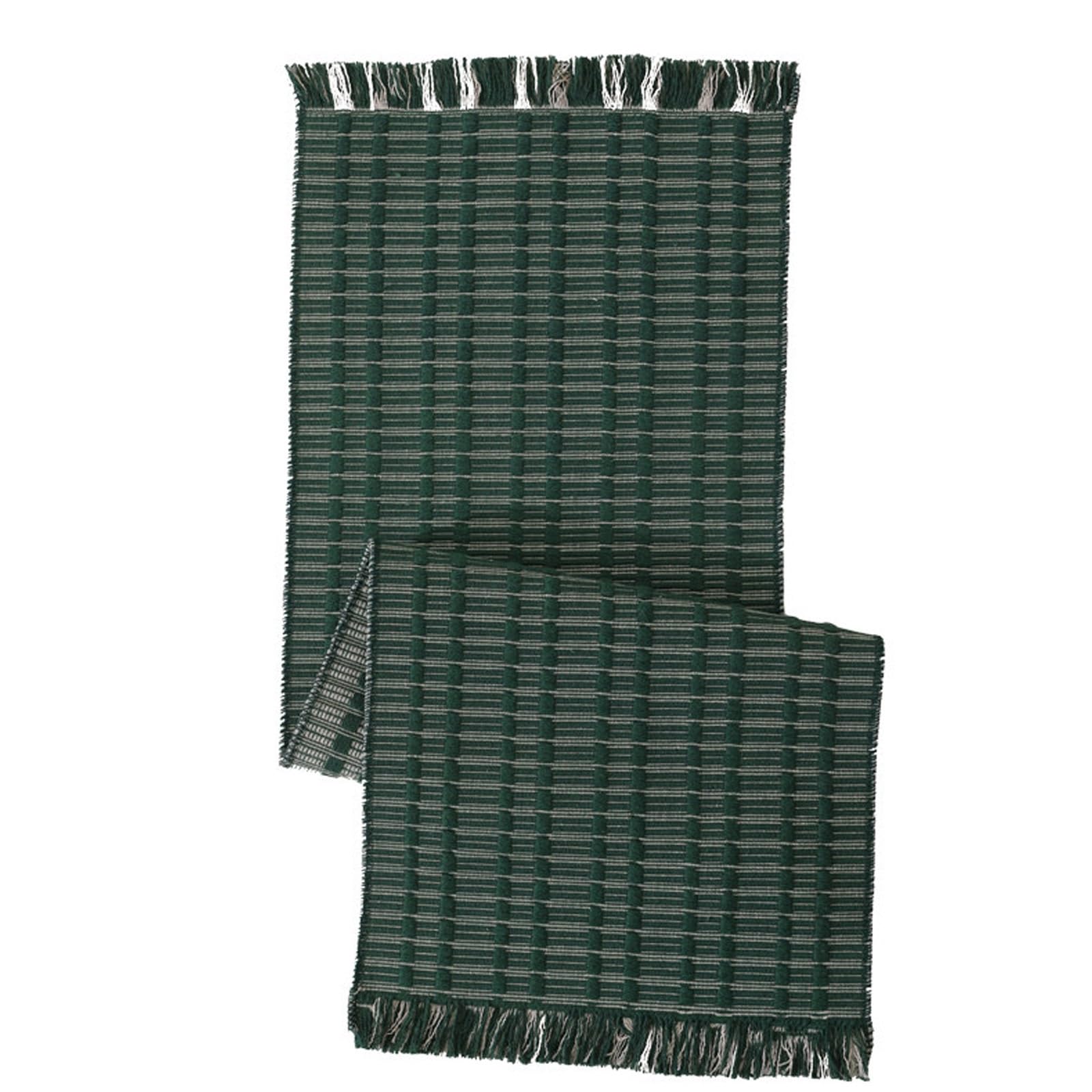 Cotton Thread Woven Table Runner With Handmade Tassels,Reversible Striped Dresser Scarf,For Dining Table,Sideboard,TV Cabinet & Tea Tray Decor(Green,200cm/78.7in)