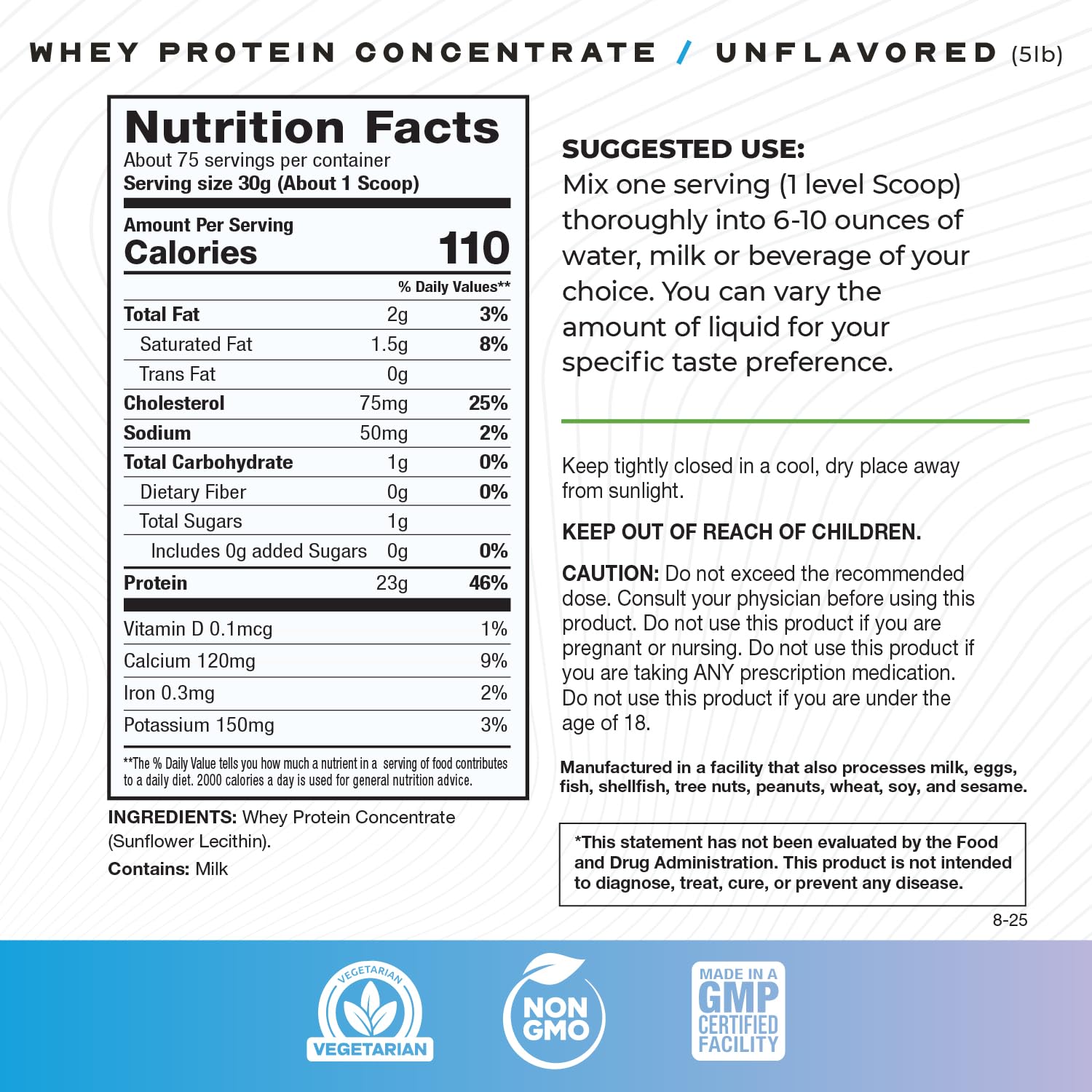 Muscle Feast Grass-Fed Whey Protein Concentrate Powder, Unflavored (5lb) — Amazon image 3