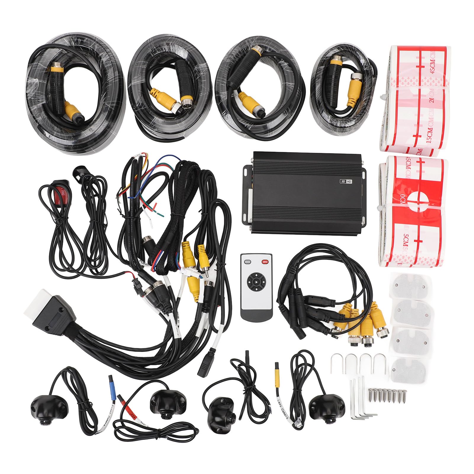 Brilluxa 360 Dash Cam 3D 1080P 4-Channel Dash Camera System Full View Driving Recorder with Trigger Control DV360-3DC-BSD